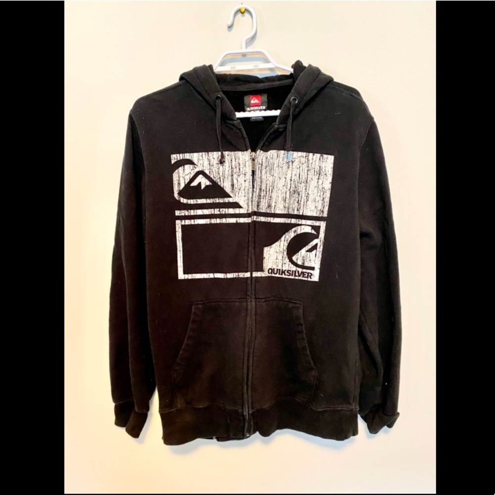 Quiksilver zip up sweater, size Medium, colour Black